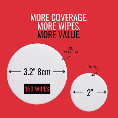 NOVEHA Pet Wipes - Formulated Pet Wipes - for Facial and Finger Folds, Underarms - 3" X 2" Size (150 Counts)8