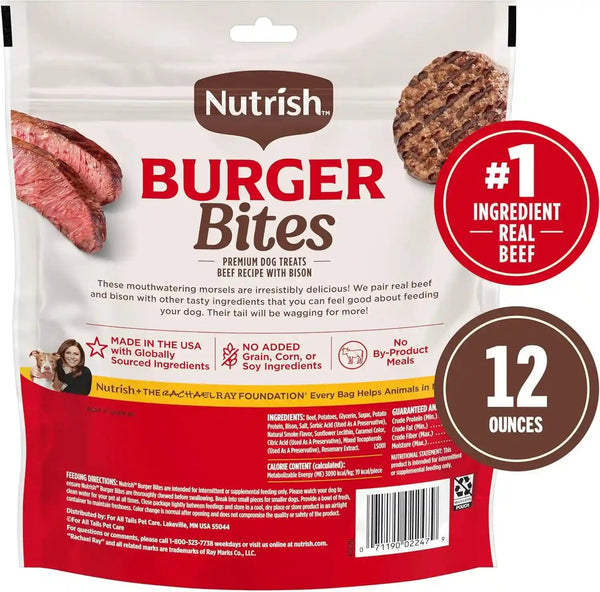 Nutrish Burger Bites Dog Treats, Beef Recipe, 12 Oz. Pouch (Rachael Ray)3