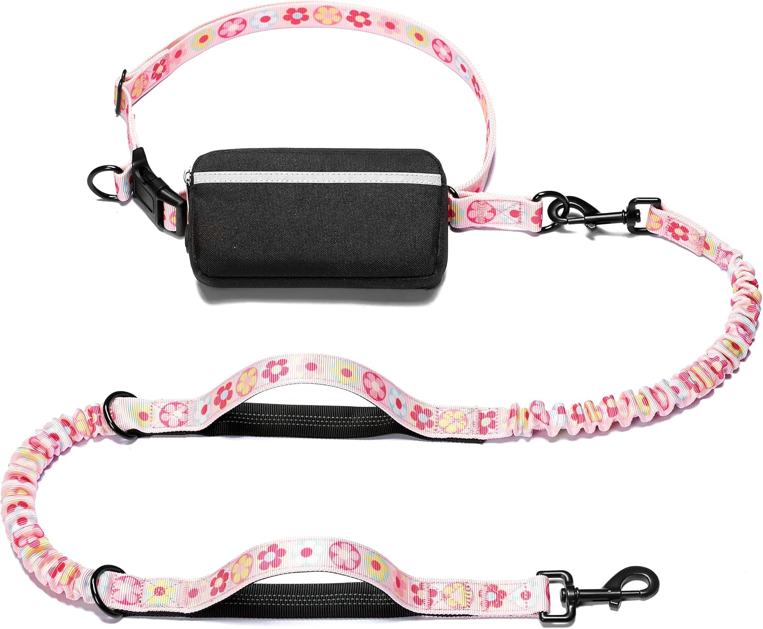 iyoshop-hands-free-dog-leash-with-zipper-pouch-dual-padded-handles-and-durable-bungee-for-walking-jogging-and-running-your-dog-large-25-120-lbs-black