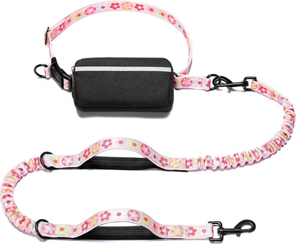 Iyoshop Hands Free Dog Leash with Zipper Pouch, Dual Padded Handles and Durable Bungee for Walking, Jogging and Running Your Dog (Large, 25-120 Lbs, Black)10
