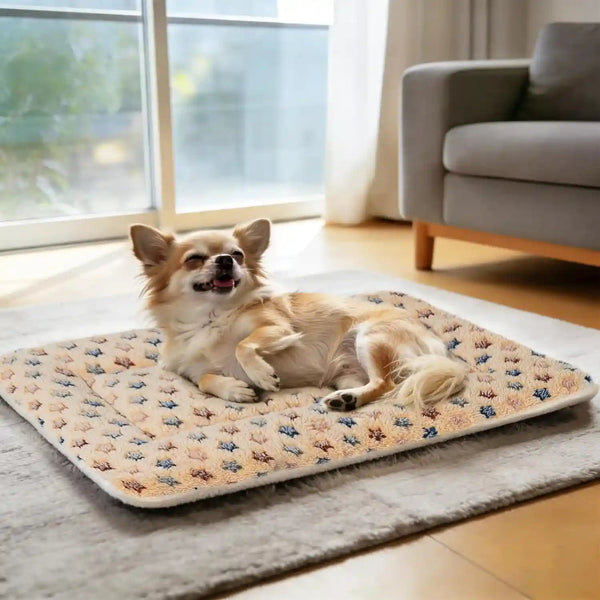 Mora Pets Dog Crate Pad - Ultra Soft Pet Bed with Cute Star Print, Washable Mat for Large Medium Small Dogs, Reversible Fleece Kennel Liner, Cat Bed 23 X 18 Inch Brown2
