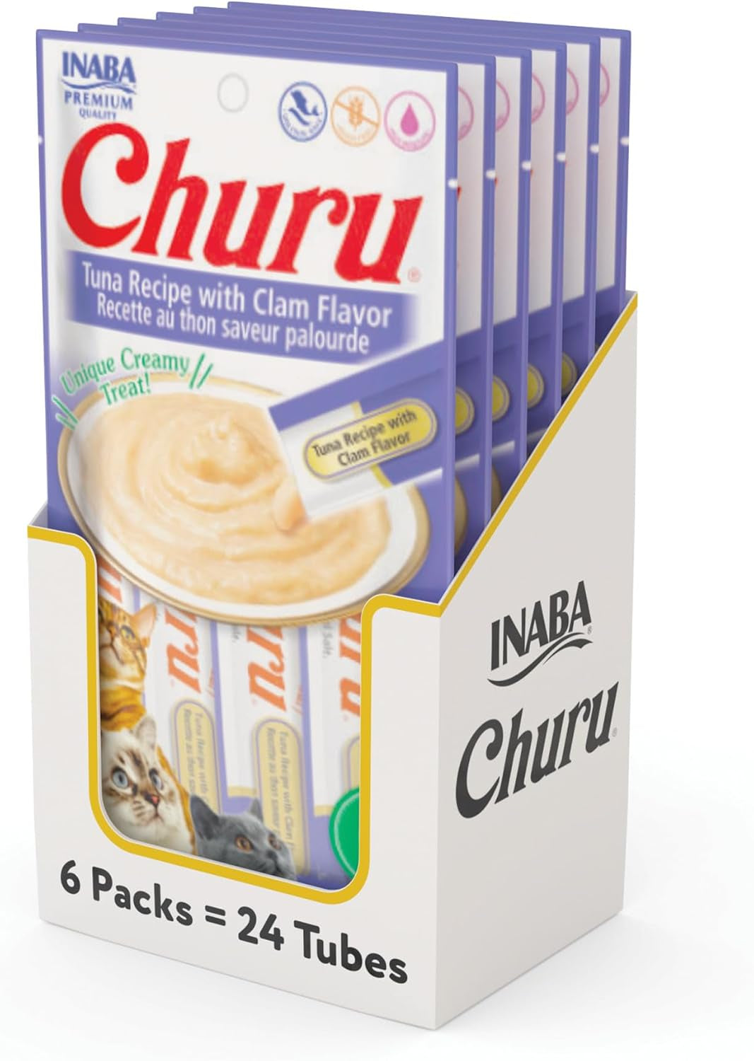 inaba-churu-cat-treats-lickable-squeezable-creamy-puree-cat-treat-with-green-tea-extract-taurine-0-5-ounces-each-tube-24-tubes-4-per-pack-chicken-recipe