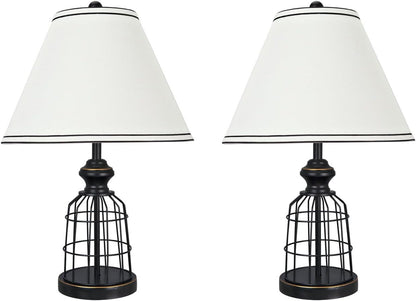 40140-02A 22" High Traditional Metal Wire Table Lamp, Matte Black1