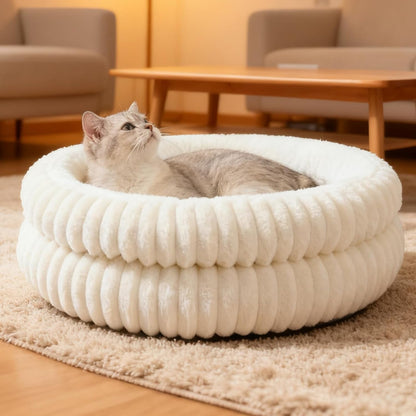Cat Beds for Indoor Cats,Washable round Donut Dog Bed(Grey,S) | Cute Fluffy Puppy Dogs Beds for Small Dogs Cat Bed with Anti-Slip Bottom,Round Dog Cat Beds for Indoor Cats13
