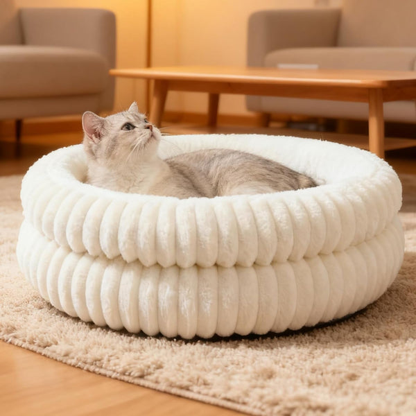 Cat Beds for Indoor Cats,Washable round Donut Dog Bed(Grey,S) | Cute Fluffy Puppy Dogs Beds for Small Dogs Cat Bed with Anti-Slip Bottom,Round Dog Cat Beds for Indoor Cats13