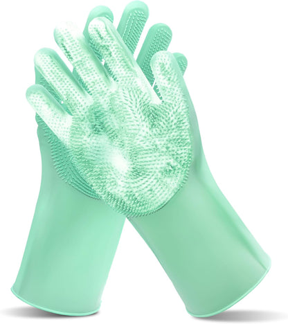 Pet Grooming Gloves—Dog Washing Gloves with High-Density Teeth | Dog Bath Scrubber with Enhanced Five Finger Design, Silicone Gloves for Dogs and Cats Bathing, Massage (Blue)11