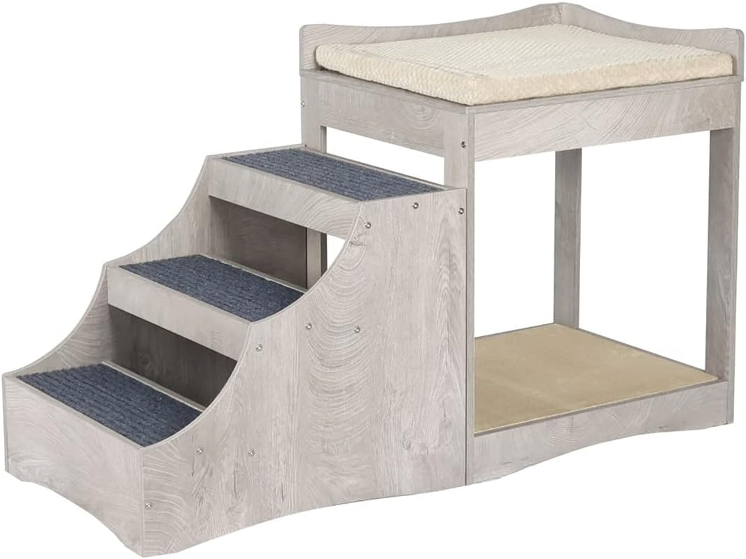unipaws-pet-bunk-bed-with-removable-step-for-dog-and-cat-window-perch-seat-multi-level-bed-with-cushion-and-cat-scratch-pad-indoor-use-grey