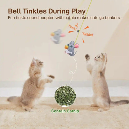 Potaroma Interactive Cat Feather Toys 5 Pcs, Cat Teaser Retractable Hanging Indoor Kitten Play Chase Exercise, Mental Physical Stimulation for All Breeds and Species | Retractable Hanging Cat Toys, Indoor Kitten Play Chase Exercise, Mental Physical Stimulation for All Breeds4