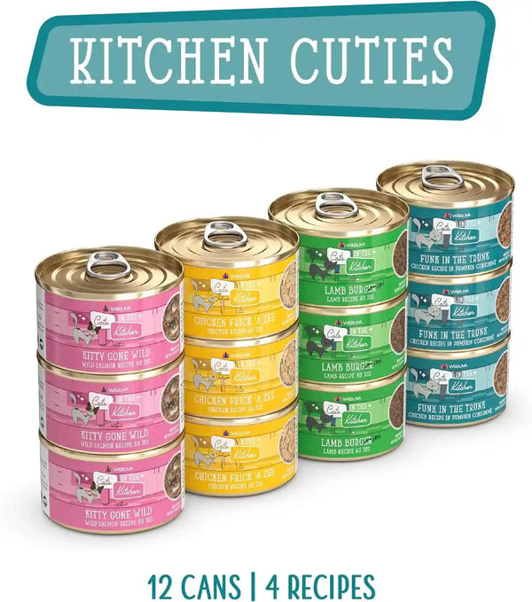 Weruva Cats in the Kitchen, Kitchen Cuties Variety Pack, Wet Cat Food, 3.2Oz Can (Pack of 12)3