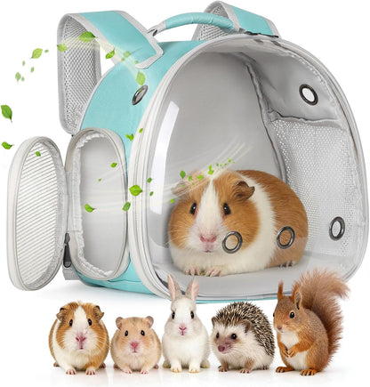 Guinea Pig Carrier Backpack, Clear Bubble Window Backpack for Guinea Pig, Bunny Rat Bird (Black, Carrier)11