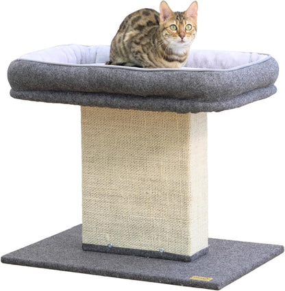 Catry Cat Perch with Washable Replaceable Bed & Wide Sisal Scratching Post | Cat Tree with Washable Replaceable Bed for Large Cats, Thick Sisal Scratching Post, Sturdy Cat Tower, Easy Assembly Cat Tree1