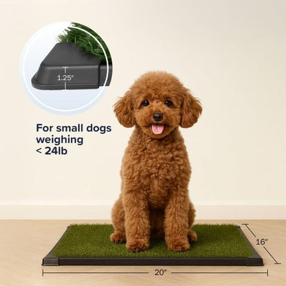 PETMAKER Artificial Grass Puppy Pee Pad for Dogs and Small Pets, 16” X 20” | Reusable 3-Layer Turf Pads for Dogs with Tray, Indoor and Outdoor Fake Grass Potty, Pet Supplies2