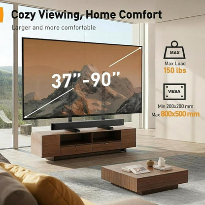 Universal TV Stand Legs for 37–90 Inch Tvs up to 150 Lbs | 8 Height Adjustable, TV Legs Replacement Suitable for Soundbar, Max VESA 800 X 500Mm,Livingroom & Bedroom, PGTVS202