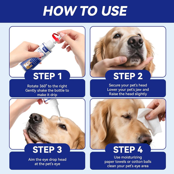 Wellix Pet Eye Drops for Dog & Cat, Non-Irritating Taurine Dog Eye Drop | Dog & Cat Eye Infection Treatment to Soothe Eye Allergy, Dry Eyes Pink Eyes, Dog Tear Stain Cleaner | Mild Herbal Blend, 60Ml7