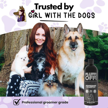 Fluff Off! by Girl with the Dogs, Natural Deshedding Dog & Cat Shampoo, 16 Oz, Made in USA, 8 Wks+2