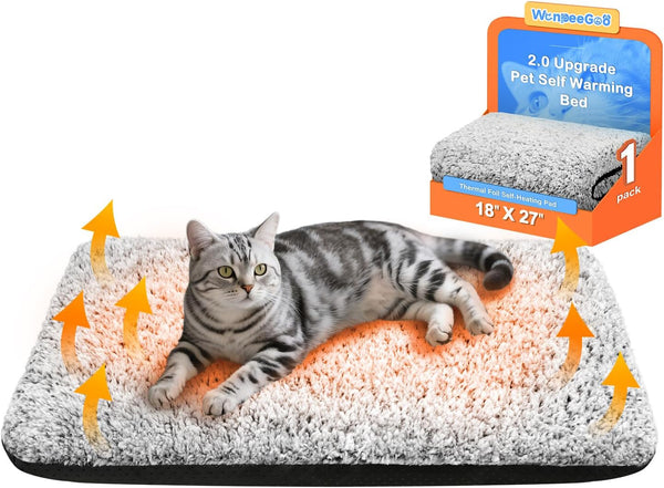 Self Warming Cat Bed, 2.0 Upgraded Thermal Mat for Indoor Cats, 15 X 19 in | Non-Electric Self Heating Cat Pad, Removable Washable Cover, Heat-Reflective Foil, Non-Slip Base for Kittens and Senior Cats8