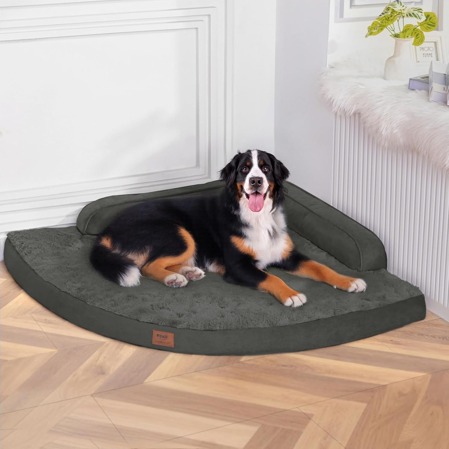 mekiy-orthopedic-waterproof-dog-bed-with-sides-for-extra-large-sizes-dogs-egg-crate-foam-waterproof-liner-anti-slip-bottom-space-saving-perfect-for-corners-and-sofa-edges-40-x-40-inch