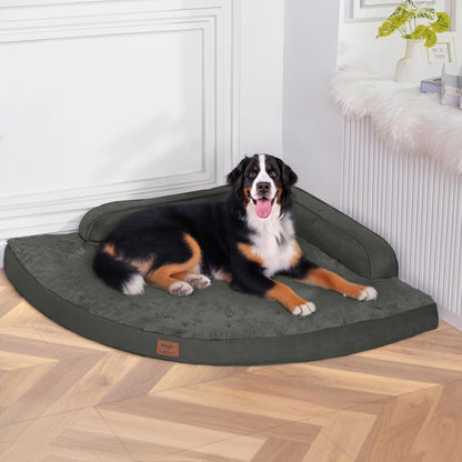 MEKIY Orthopedic Waterproof Dog Bed with Sides for Extra Large Sizes Dogs | Egg Crate Foam, Waterproof Liner, Anti-Slip Bottom, Space-Saving, Perfect for Corners and Sofa Edges, 40 X 40 Inch35