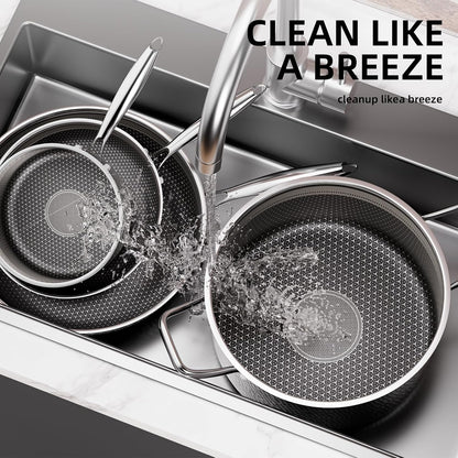 7 Pcs Stainless Steel Nonstick Pots and Pans Set | PFOA Free Cookware, Dishwasher and Oven Safe, Induction Compatible5
