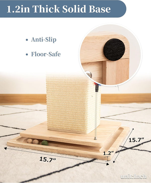 Sturdy Cat Scratching Post for Indoor Cats & Kittens, Classic Single Post with Sisal Rope, Jute Fiber, Wood Base9