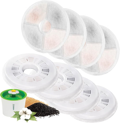8 Pack Cat Water Fountain Replacement Filters Fit for 3L Flower Water Dispenser Automatic Pet Dog Cat Fountain Filter1
