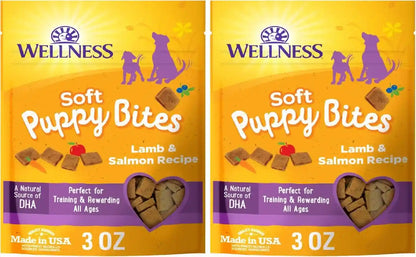 Wellness Soft Puppy Bites Dog Training Treats, Natural, Grain Free, Lamb and Salmon Recipe, 8 Oz Bag9