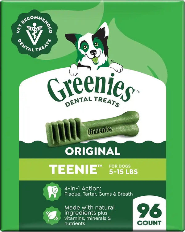 Greenies Teenie Original Natural Dental Dog Treats, Chicken, 192 Count | Clinically-Proven, Veterinarian-Recommended, 47% Less Tartar & 40% Less Plaque in 28 Days, for Dogs 5-15 Lbs, 54 Oz. Pack19