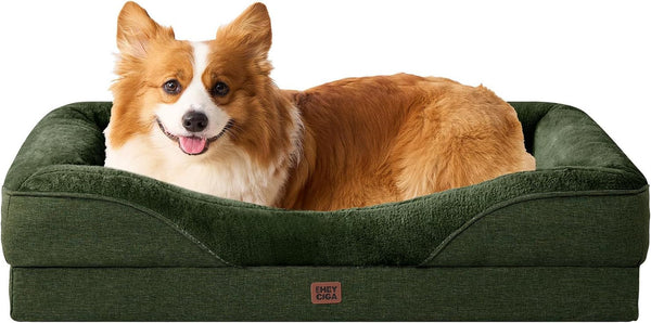 EHEYCIGA Orthopedic XL Dog Bed for Large Sized Dog, 42X30 Inch Extra Large Memory Foam Dog Couch Bed with Sides, Waterproof Liner & Washable Removable Cover, Bolster Pet Sofa, Grey43