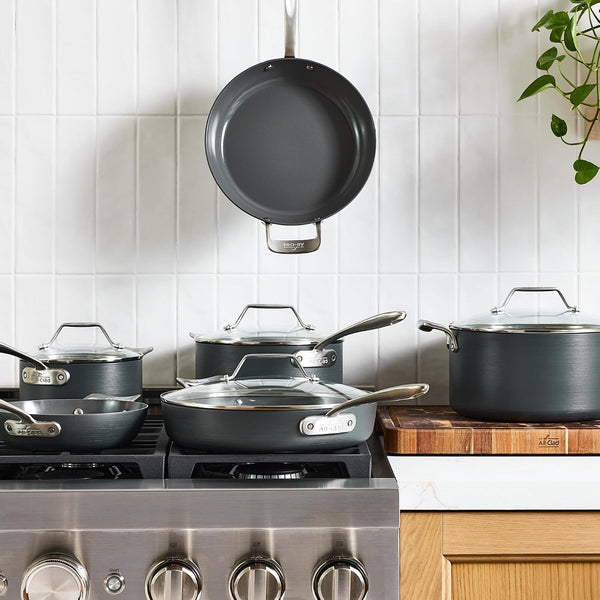 All-Clad HA1 Ceramic Nonstick, 10-Piece Pots & Pans Set, Induction Ready | Complete Ceramic Nonstick Cookware Set, Scratch-Resistant Exterior, Superior Easy Organized Stacking, Oven Safe up to 450°3