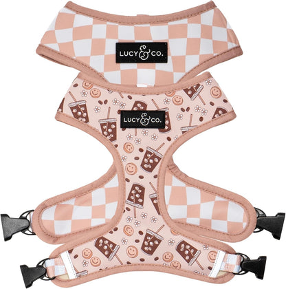 Lucy & Co. Reversible Dog Harness - Water-Repellent Neoprene, Dual-Print Design, Easy Swap Style, Adjustable Comfort Fit - Take a Bow Reversible Harness - Small32