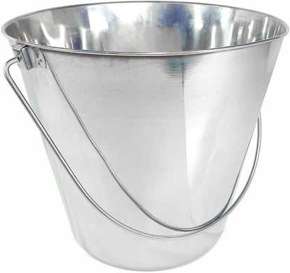 3 Gallon Stainless Steel Bucket - Heavy Duty Flat Side Metal Bucket for Feeding & Watering Pets, Livestock & Cleaning - Perfect for Crates, Kennels, Cages & Hang on Fences - 13 Quart1