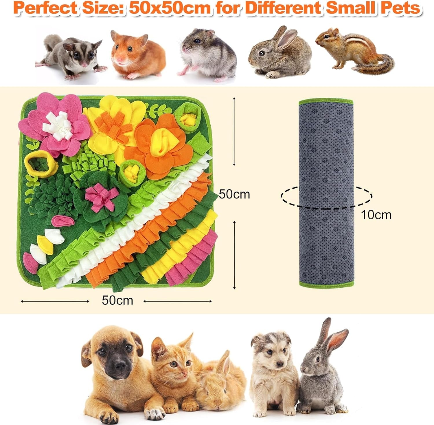 rabbit-foraging-mat-20x20-pet-snuffle-mat-interactive-snuffle-feeding-toy-for-rabbits-guinea-pigs-chinchillas-washable-pet-feed-game-bunny-toys-to-stimulate-natural-foraging-skills