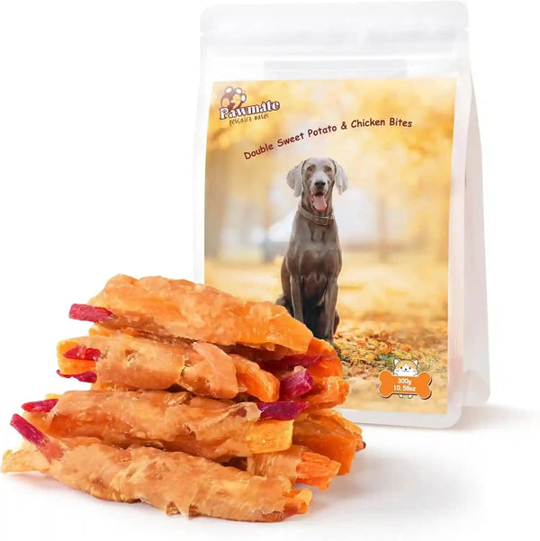 Pawmate Duck Double Purple Sweet Potato Wraps Dog Treats, Healthy Low Fat Dog Jerky High Protein for Training Treats Snacks, Chewy for Small Medium Large Dogs 12-15 Counts11