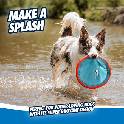 Chuckit! Paraflight Flying Disc Dog Toy - Water Floating Flyer - Durable Nylon Construction with Soft Rubber Edges - for Medium and Large Dogs - Size Large - 9.75" L X 9.75" W - Pack of 1 | Durable Nylon Build with Soft Rubber Edges, Made for Medium and Larger Sized Breeds, Lightweight and Easy to Throw, Pack of 15