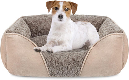 INVENHO Rectangle Washable Orthopedic Dog Bed for Small, Medium and Large Dogs, Soft Calming, Sleeping Puppy Bed Durable Pet Cuddler with Anti-Slip Bottom, S (20"X19"X6")10