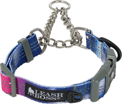 Leash Boss Martingale Collar for Dogs - Steel Chain | Reflective Nylon Dog Collar for Large Dogs, Medium and Small Dogs | No Pull Pet Training Collar Small12