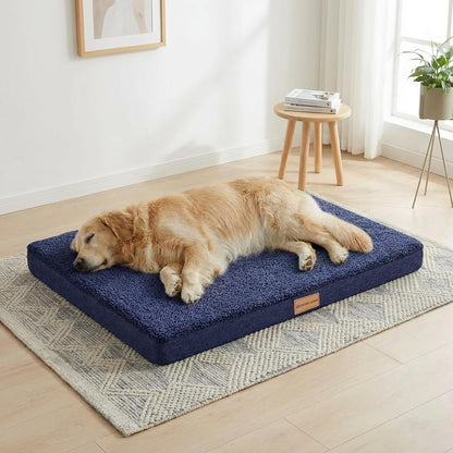 Patas Lague Orthopedic Dog Bed Large Sized Dog 36''X24'',Soft Waterproof Egg Crate Foam Medium Pet Crate Beds Mat with Removable Washable Cover and Non-Slip Bottom, Black8