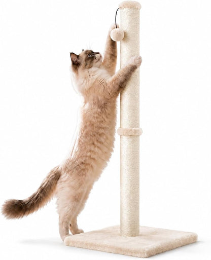 Dimaka 29" Height Tall Cat Scratching Post, Claw Scratcher with Sisal Rope and Covered with Soft Smooth Plush, Vertical Scratch [Full Strectch] for Standard Size Cats(Grey, 29 Inches for All Cats)17