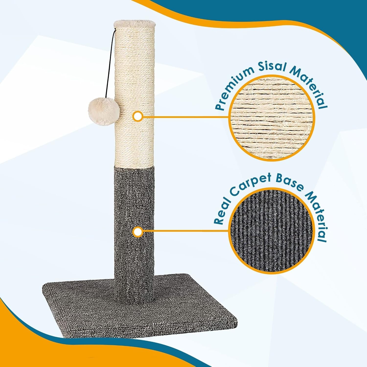 pawbee-20-cat-scratching-post-with-hanging-ball-modern-sisal-rope-pole-scratcher-tower-for-indoor-kitten
