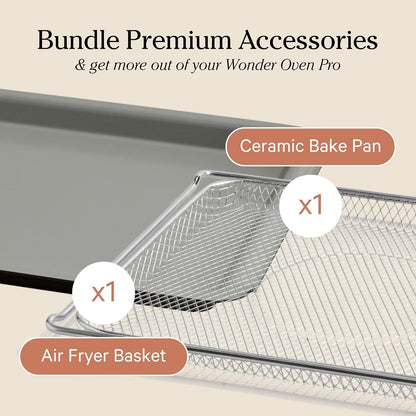 Our Place Wonder Oven & Essentials Kit, 3-Piece Oven, Pan & Air Fry Basket | 6-In-1 Air Fryer Toaster Oven, Steam Infusion, Convection Cooking, Extra Bake Pan and Air Fryer Basket, Pfas-Free, Nonstick4