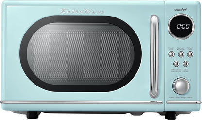COMFEE' Retro Countertop Microwave Oven, 0.7 Cu.Ft., 700W, Green | 11 Power Levels, 6 Presets, Child Lock, Mute, for Apartment, Dorm, Office1