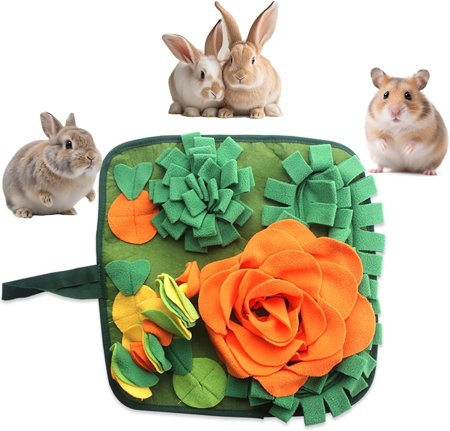 rabbit-foraging-mat-bunny-snuffle-mat-for-small-animal-puzzle-toy-interactive-enrichment-toy-17-7-feed-treat-mat-for-rabbits-guinea-pigs-hamster-puppies-chinchillas-kitten-indoor-soft