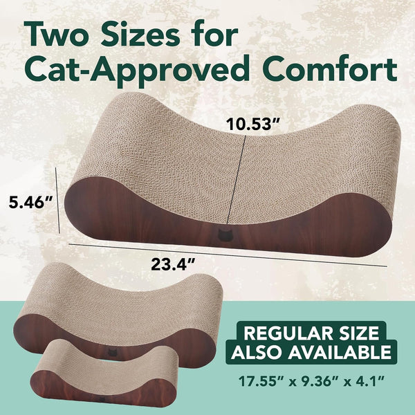 Necoichi Cardboard Cat Scratcher Bed for Indoor Cats - Cat Scratching Board, Horizontal Cat Scratch Pad Lounger with Reversible Usability and Extra Comfort for Lounge, Curved (23" Large, Dark Cherry)5
