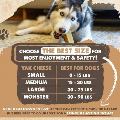 Mighty Paw Yak Chews, Long Lasting Hard Chew for Large Dogs, 4 Pack | Milk, Salt & Lime Juice, Grain-Free, Lactose-Free, Odor-Free, 68G Protein per Stick, Aggressive Chewers, Puppy Teething3