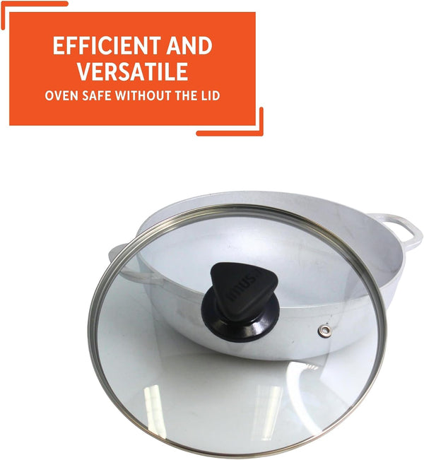 7 Qt Cast Aluminum Caldero Dutch Oven with Glass Lid | 30 Cm Diameter, Glass Lid with Riveted Handles, Heavy Bottom, Oven Safe, Rice Pot for Stews, Soups and Beans, Polished Finish5