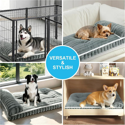Dog Beds Medium Large Sized Dog, Dog Bed for Crate with Pillow(Grey, XL) | Comfort Large Dog Bed, Washable Dog Bed with Removable Cover, Durable Orthopedic Deluxe Plush Dog Crate Pad Bed8