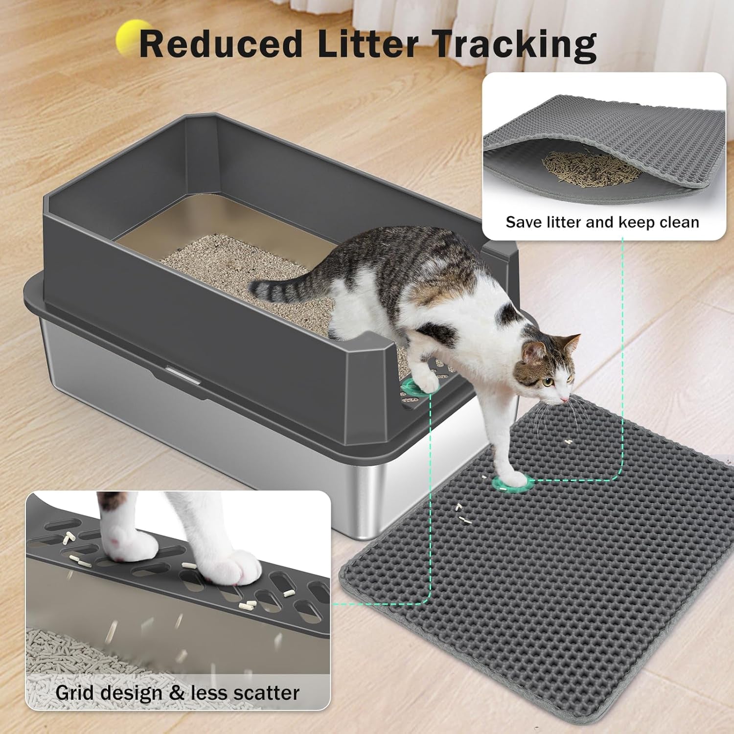stainless-steel-litter-box-extra-large-litter-boxes-for-big-cats-xlarge-metal-cat-litter-box-with-lid-anti-urine-leakage-xl-box-with-high-sides-easy-clean-non-sticky-scoop-included