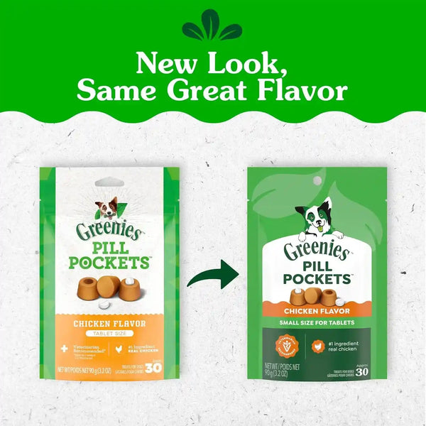 Greenies Pill Pockets Small Dog Treats, Chicken Flavor, 3.2 Oz | Vet-Recommended, Masks Pill Smell & Taste, Easy Pinch-Close Design, Stress-Free Medicating, Tablet Size, 3.2 Oz. Pouch2