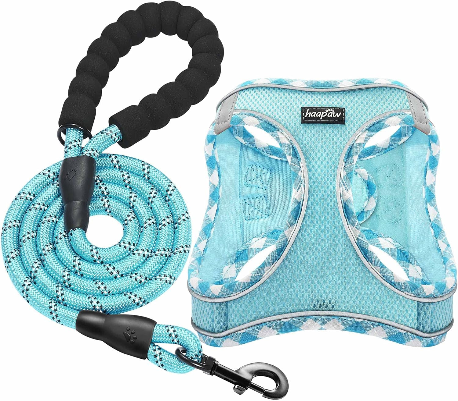 haapaw-dog-harness-with-leash-set-no-pull-adjustable-reflective-step-in-puppy-harness-with-thickened-padded-vest-for-extra-small-small-medium-dogs