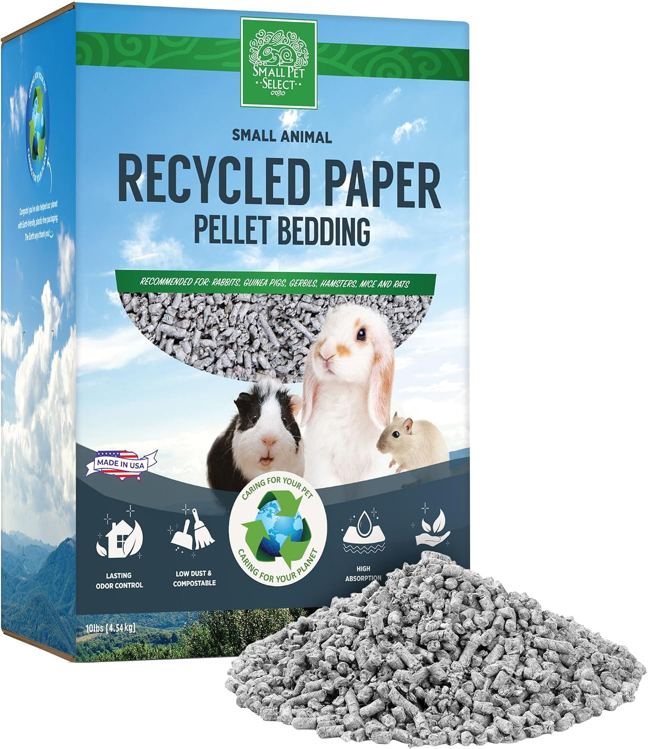 small-pet-select-recycled-paper-pellet-bedding-litter-rabbits-20-lb-absorbent-odor-control-low-dust-eco-friendly-for-guinea-pigs-hamsters-bunnies-chinchillas-small-pets